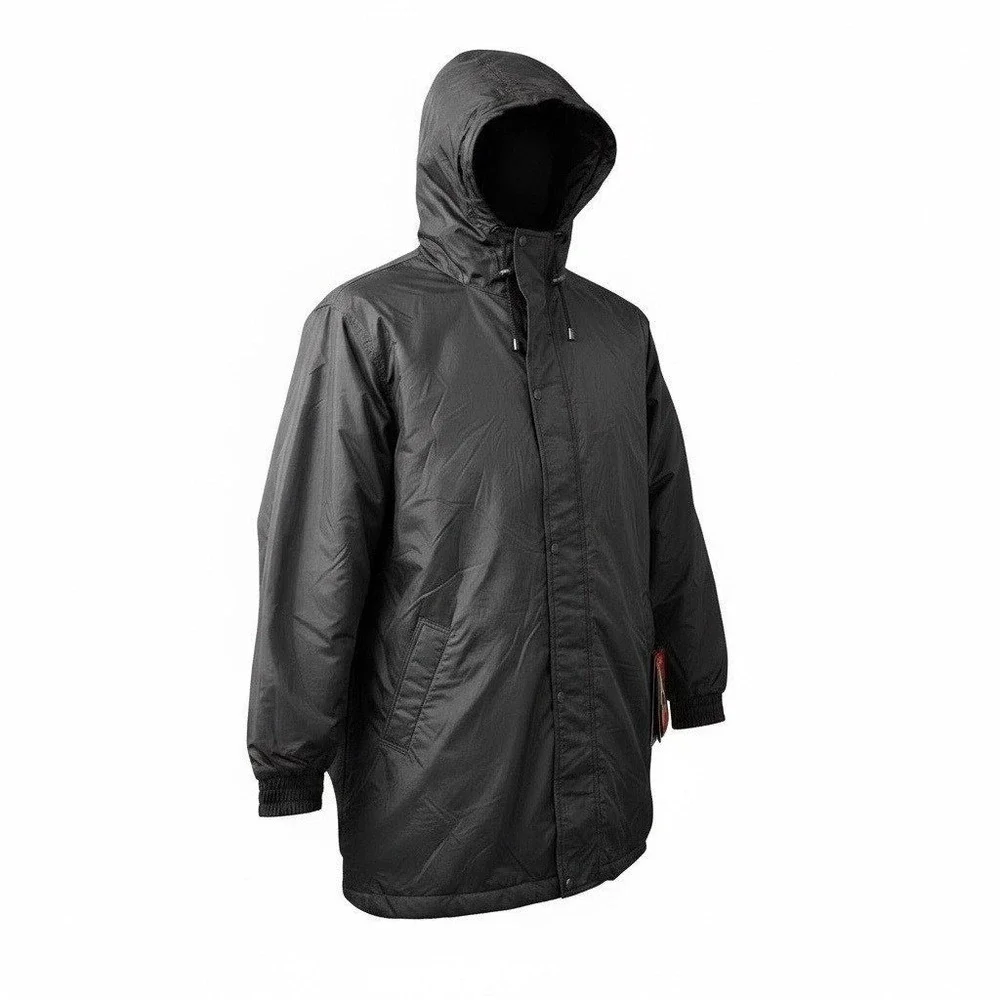 Vintage Illusion Black Reversible Waterproof Hooded Jacket Men's Size‎ XXL NEW